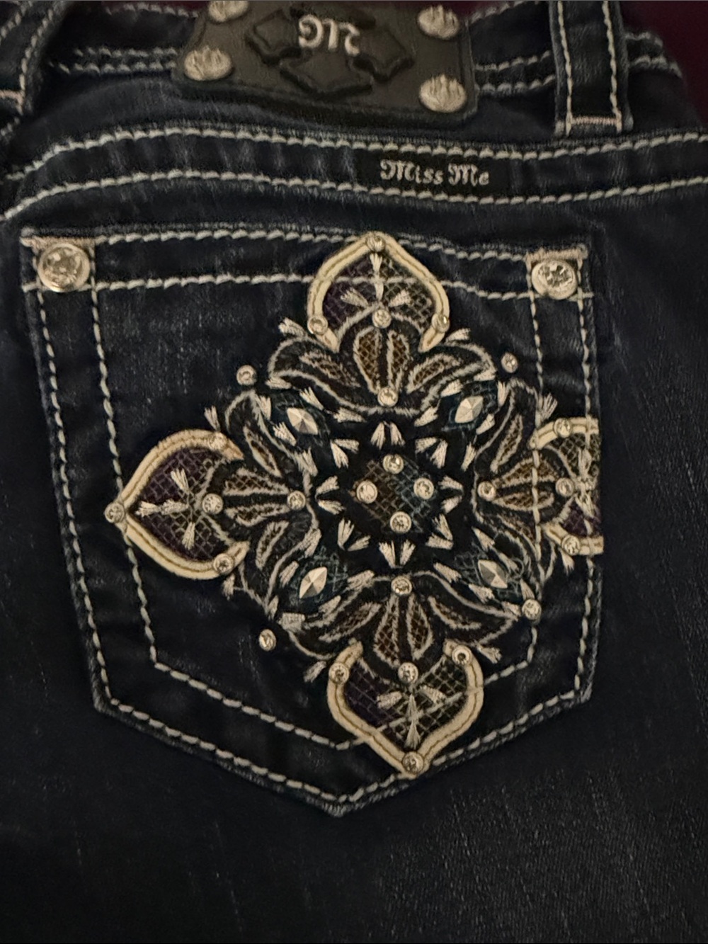 Miss Me Mid Rise Blue Bootcut Jeans - Picture 7 of 9